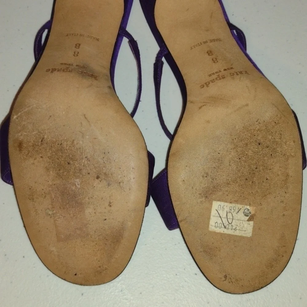 Kate Spade purple strappy heel slip-ons size 8